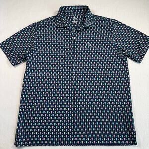 Rhoback Performance Polo Men’s Large The Pickleball Collection Print Golf Rare